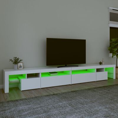 vidaXL Tv-bänk med LED-belysning vit 290x36,5x40 cm