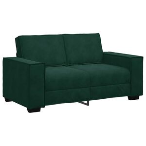 vidaXL Soffa 2-sits m&ouml;rkgr&ouml;n 160x78x84 cm sammet