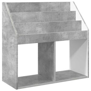 vidaXL Barnbokhylla Betonggr&aring; 72,5 x 29,5 x 69 cm Konstruerat tr&auml;