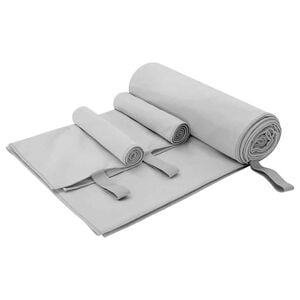 vidaXL Sporthandduk Set 3 st Gr&aring; 210 x 100 cm