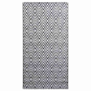 vidaXL Utomhusmatta ARAKIL vit och svart 120x180 cm PP