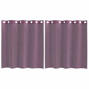 vidaXL Voile gardiner med genomf&ouml;ringar 2 st lila 140x140 cm