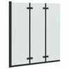 vidaXL F&auml;llbar Duschv&auml;gg Svart 130 x 138 cm ESG-glas och aluminium