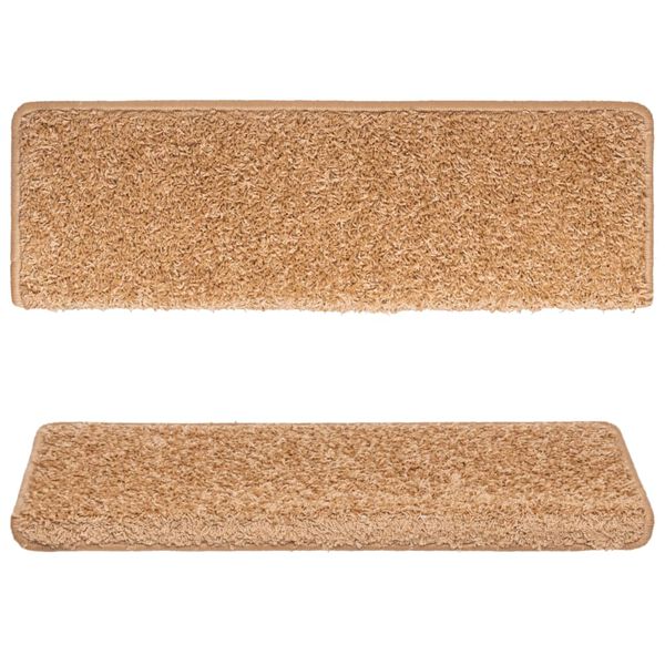 vidaXL Trappmattor 15 st 65x21x4 cm beige rektangul&auml;r kant