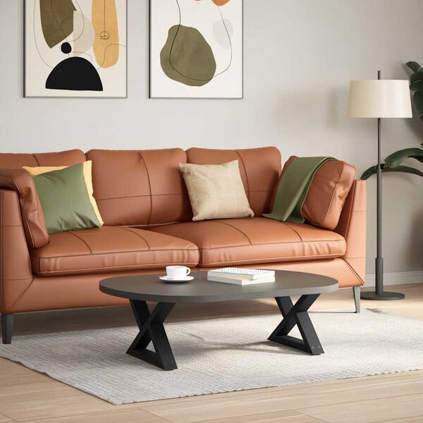 vidaXL Soffbordsben 2 st svarta 60x(30-31,3) cm st&aring;l