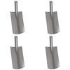 vidaXL Skyffelhuvud 4 pcs Silver 43 x 17 cm Pulverlackerat st&aring;l