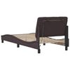 vidaXL Bed Frame with LED without Mattress Dark Brown 90x190 cm Fabric