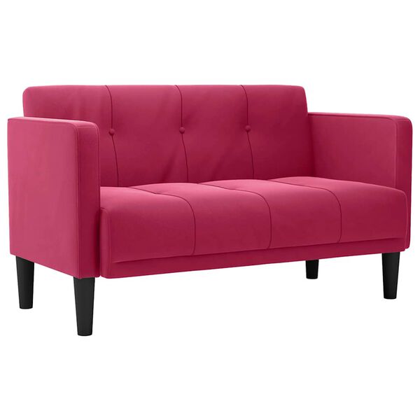 vidaXL Loveseat soffa vinr&ouml;d 111 cm sammet