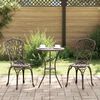 vidaXL Trädgårds Bistro Set 3 pcs Brons Aluminium