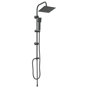 vidaXL Duschsystem Svart 47 x 20 x 95 cm Rostfritt st&aring;l
