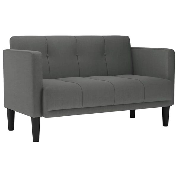 vidaXL Loveseat soffa m&ouml;rkgr&aring; 111 cm tyg