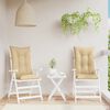vidaXL Stolsdynor h&ouml;gt ryggst&ouml;d 2 st melerad beige 120x50x7 cm tyg