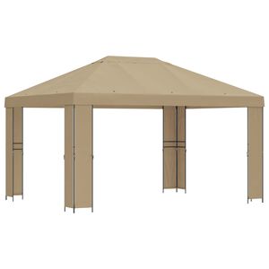 vidaXL Paviljong 4 &times; 3 m Beige Polyester och St&aring;l 190 gsm