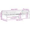vidaXL Sängram utan madrass vit 75x190 cm massiv furu