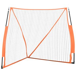 vidaXL Basebolln&auml;t b&auml;rbart orange&svart 183x182x183cm st&aring;l&polyester