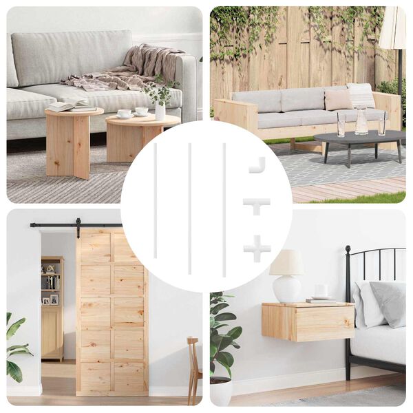 vidaXL PVC R&ouml;r 12 pcs Vit 12,2 x 1,8 x 500 mm PP och PE