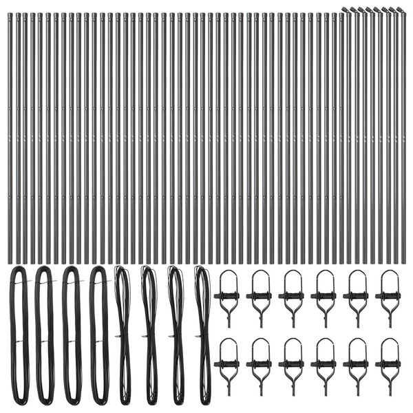 vidaXL St&auml;ngselstolpe 52 pcs Gr&aring; 3,2 x 3,2 x 170 cm