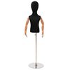 vidaXL Justerbar mannequin 120-157 cm med bas Unisex PP Svart