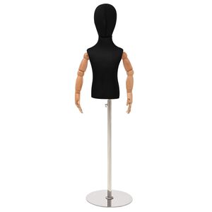 vidaXL Justerbar mannequin 120-157 cm med bas Unisex PP Svart