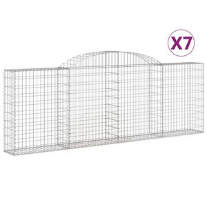 vidaXL Gabioner b&aring;gformade 7 st 300x30x100/120 cm galvaniserat j&auml;rn