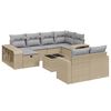 vidaXL Loungegrupp f&ouml;r tr&auml;dg&aring;rden m. dynor 11 delar beige konstrotting