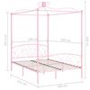 vidaXL Sänghimmel utan madrass rosa metall 140x200 cm