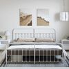 vidaXL Sängram med huvudgavel och fotgavel vit metall 183x213 cm