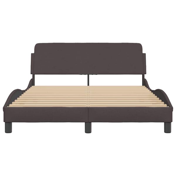 vidaXL Bed Frame "Dover" Dark Brown 120x200 cm Fabric