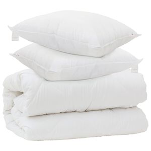vidaXL Dunt&auml;cke med Kuddar med kudde 3 pcs Vit Mikrofiber