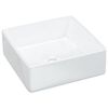 vidaXL Handfat vit 37x37x13 cm keramik kvadratiskt