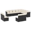 vidaXL Loungegrupp med dynor 12 delar svart konstrotting