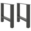 vidaXL Soffbordsben antracit 2 st 50x(42-43) cm st&aring;l