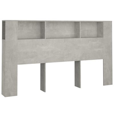vidaXL Huvudgavel med förvaring betonggrå 180x18,5x104,5 cm