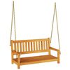 vidaXL Tr&auml;dg&aring;rdsgungb&auml;nk 2 -Seater 110 x 56 x 58,5 cm Naturlig
