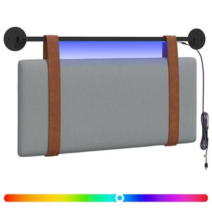 vidaXL H&auml;ngande s&auml;nggavel Med LED-lampa Ljusgr&aring; Antik PU