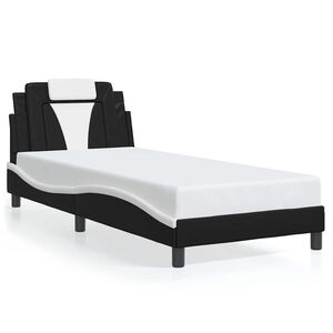 vidaXL Bed Frame "Viana" without Mattress Black and White 80x200 cm Faux Leather