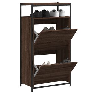 vidaXL Skohylla brun ek 60x34x112 cm konstruerat tr&auml;