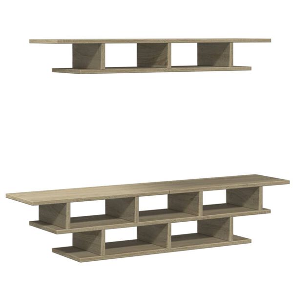 vidaXL V&auml;ggmonterade TV-enheter sonoma-ek konstruerat tr&auml;