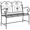 vidaXL Tr&auml;dg&aring;rdsb&auml;nk 2 -Seater 104 x 54 x 93 cm St&aring;l Svart