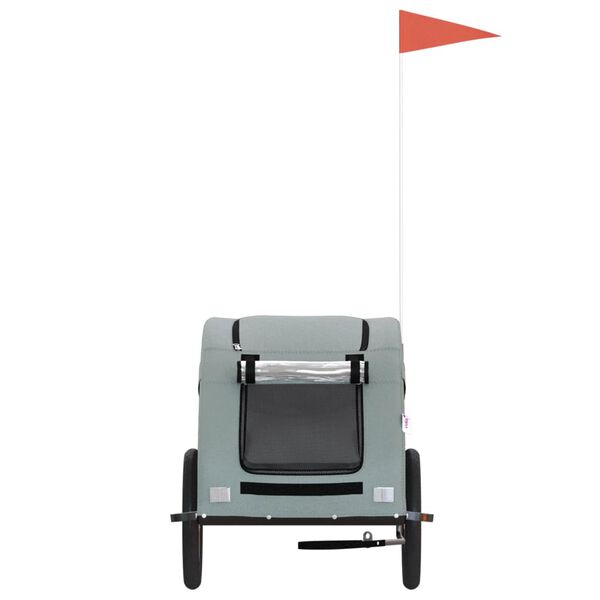 vidaXL Cykelvagn för djur grå oxfordtyg och järn