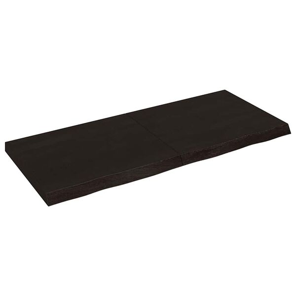 vidaXL V&auml;gghylla m&ouml;rkbrun 140x60x(2-6) cm behandlad massiv ek