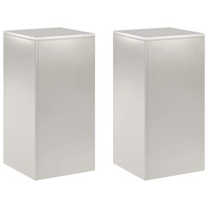 vidaXL V&auml;xtst&auml;ll 2 pcs Silver 30 x 30 x 60 cm St&aring;l