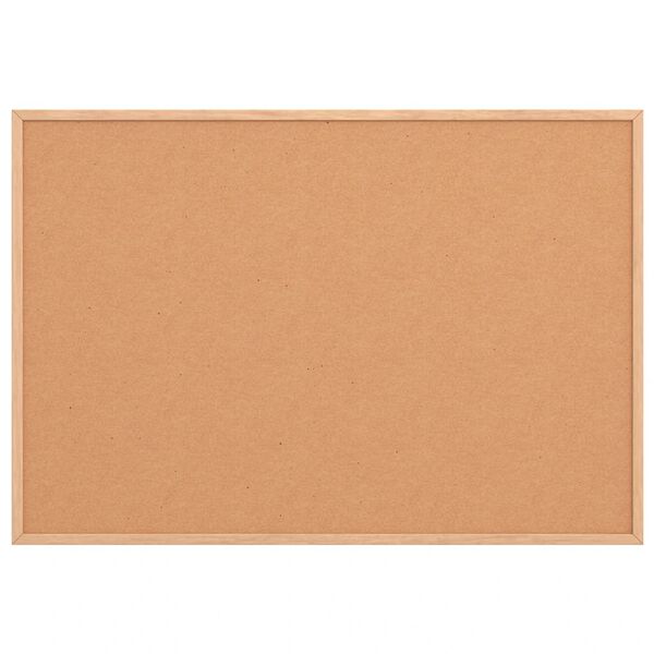 vidaXL Korktavla med massiv fururam 80x55 cm