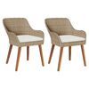 vidaXL Tr&auml;dg&aring;rd Stol 2 st Beige konstrotting