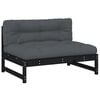 vidaXL Mittensoffa svart 120x80 cm massiv furu