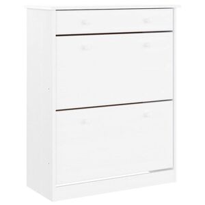 vidaXL Skosk&aring;p ALTA vit 77x35x96 cm massiv furu