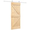 vidaXL Skjutd&ouml;rr Naturlig och vit 80 x 210 cm Massiv furu