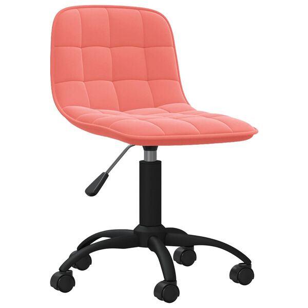 vidaXL Snurrbara matstolar 2 st rosa sammet