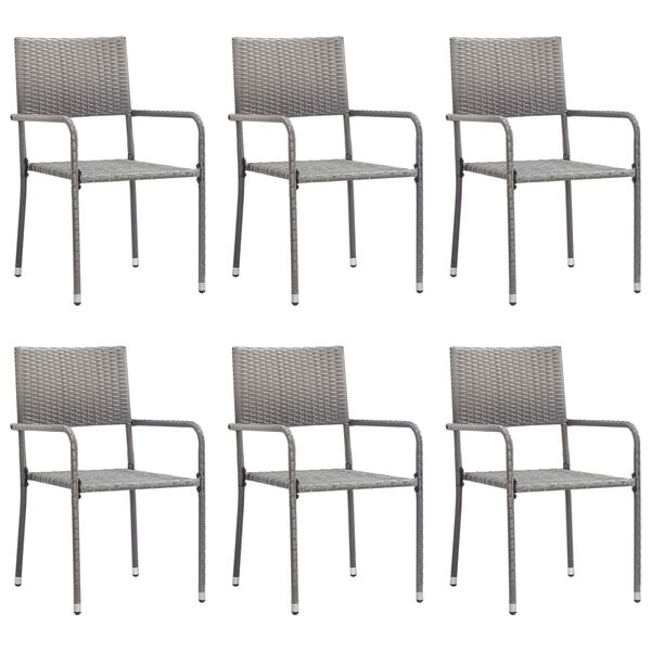 vidaXL Matgrupp f&ouml;r tr&auml;dg&aring;rden 7 delar gr&aring;