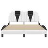 vidaXL Bed Frame "Viana" without Mattress White and Black 140x190 cm Faux Leather